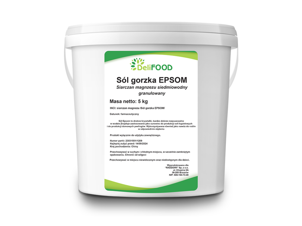 Siarczan magnezu sól gorzka EPSOM 5 kg - DeliFOOD