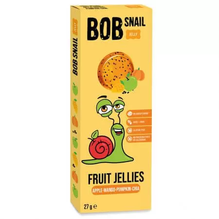 Przekąska &quot;Jabłko-Mango-Dynia-Chia&quot;  bez dodatku cukru Bob Snail,  27g