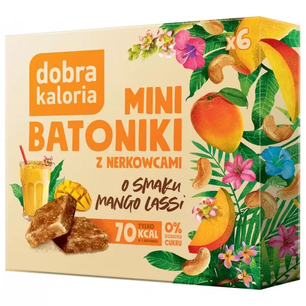 Minibatoniki z nerkowców - mango lassi Dobra Kaloria, 102g