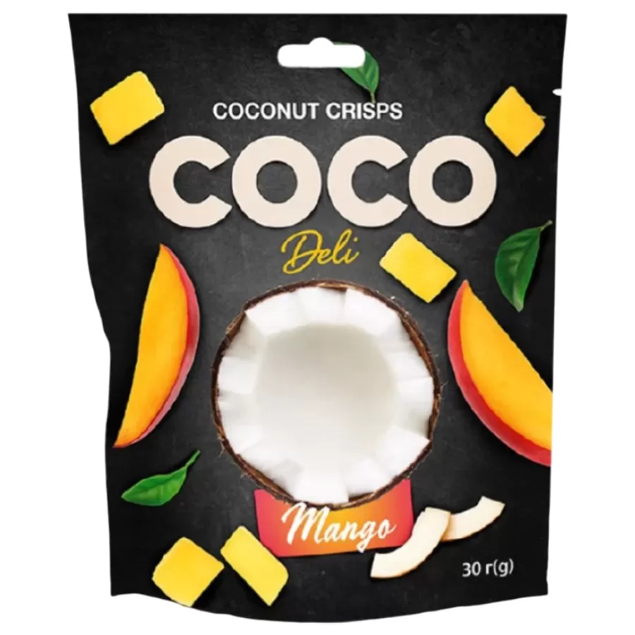 Chipsy kokosowe o smaku mango Coco Deli, 30g