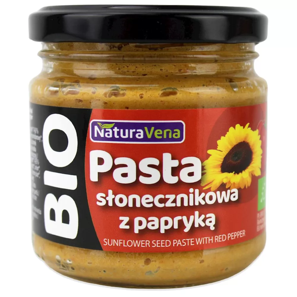 PASTA SŁONECZNIKOWA Z PAPRYKĄ BIO 185 g - NATURAVENA