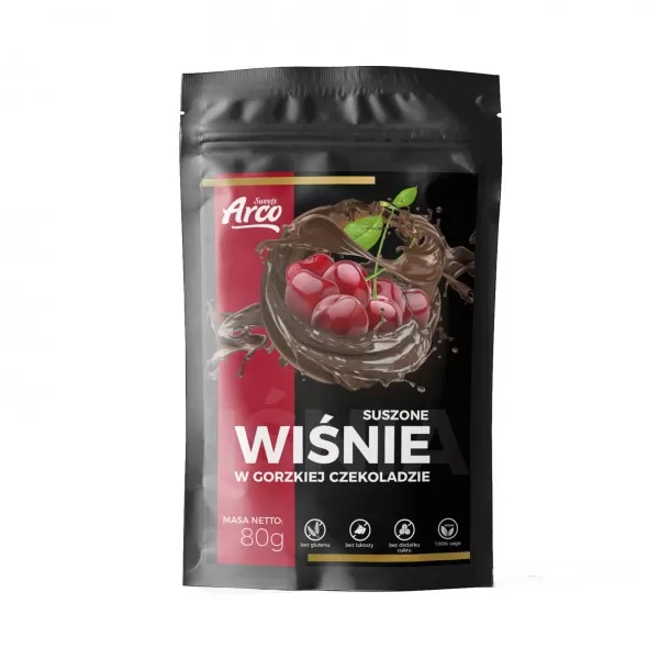 Suszona wiśnia w czekoladzie bez cukru Arco Sweets, 80g