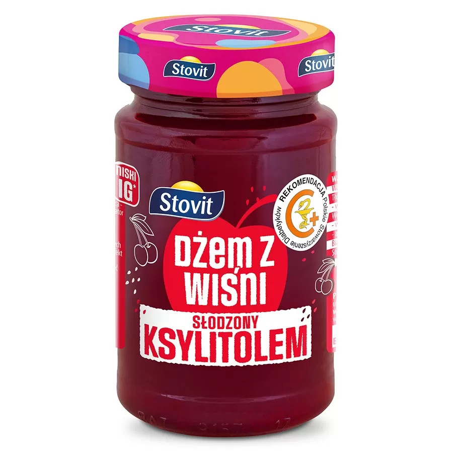 Dżem wiśniowy słodzony ksylitolem Stovit, 250g