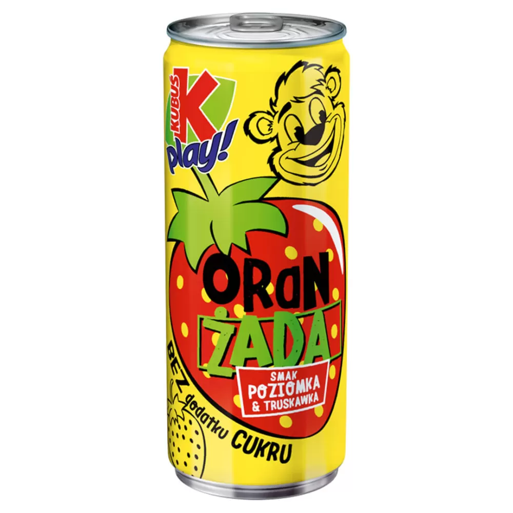 Kubuś Play Oranżada bez dodatku cukru - truskawka i poziomka 250 ml