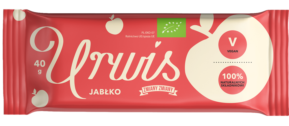 BATON BAKALIOWY Z JABŁKIEM &quot;URWIS&quot; BEZGLUTENOWY BIO 40 g - ZMIANY ZMIANY