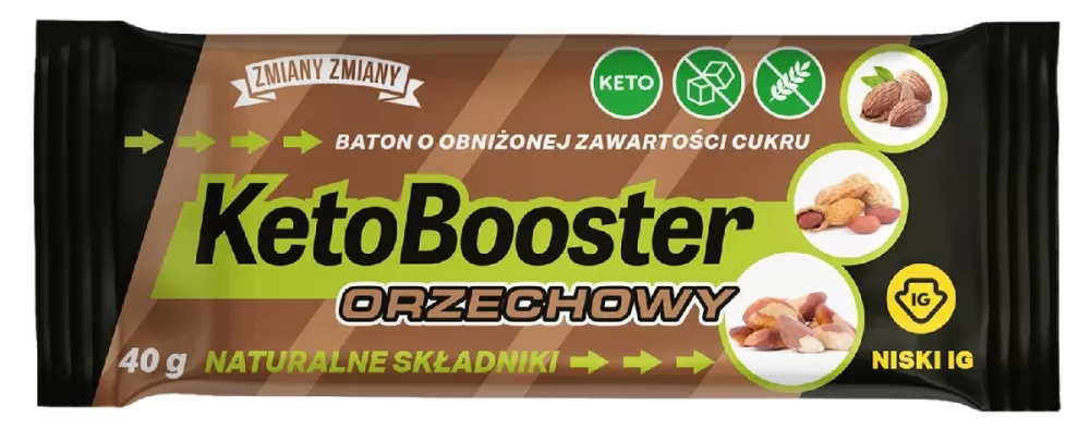 BATON ORZECHOWY &quot;KETO BOOSTER&quot; BEZGLUTENOWY 40 g - ZMIANY ZMIANY