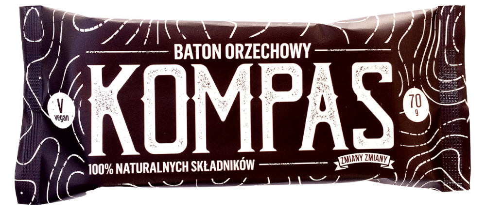 BATON ORZECHOWY &quot;KOMPAS&quot; BEZGLUTENOWY 70 g - ZMIANY ZMIANY