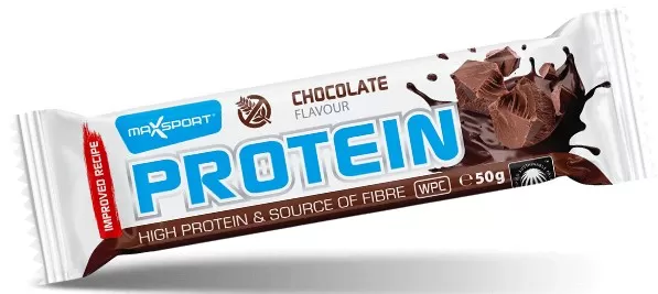 BATON PROTEINOWY O SMAKU CZEKOLADOWYM W KAKAOWEJ POLEWIE BEZGLUTENOWY 50 g - MAXSPORT