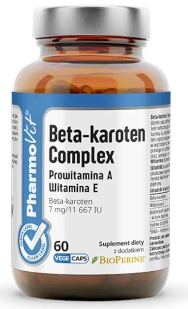 BETA-KAROTEN COMPLEX BEZGLUTENOWY 60 KAPSUŁEK - PHARMOVIT (CLEAN LABEL)