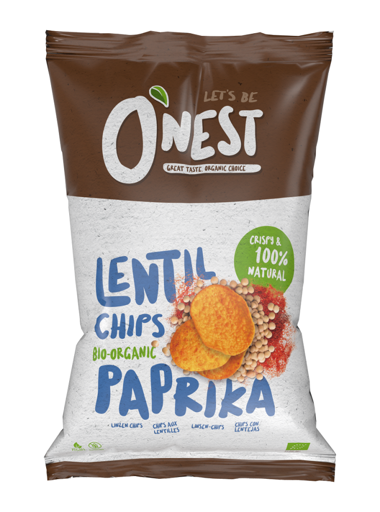CHIPSY Z SOCZEWICY PAPRYKOWE BEZGLUTENOWE BIO 40 g - O&#39;NEST