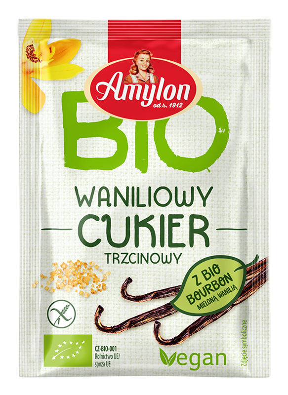 CUKIER Z WANILIĄ BOURBON BEZGLUTENOWY BIO 8 g - AMYLON