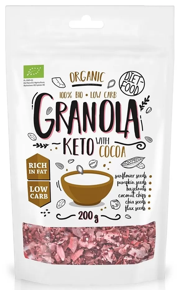 GRANOLA KAKAO KETO BIO 200 g - DIET-FOOD