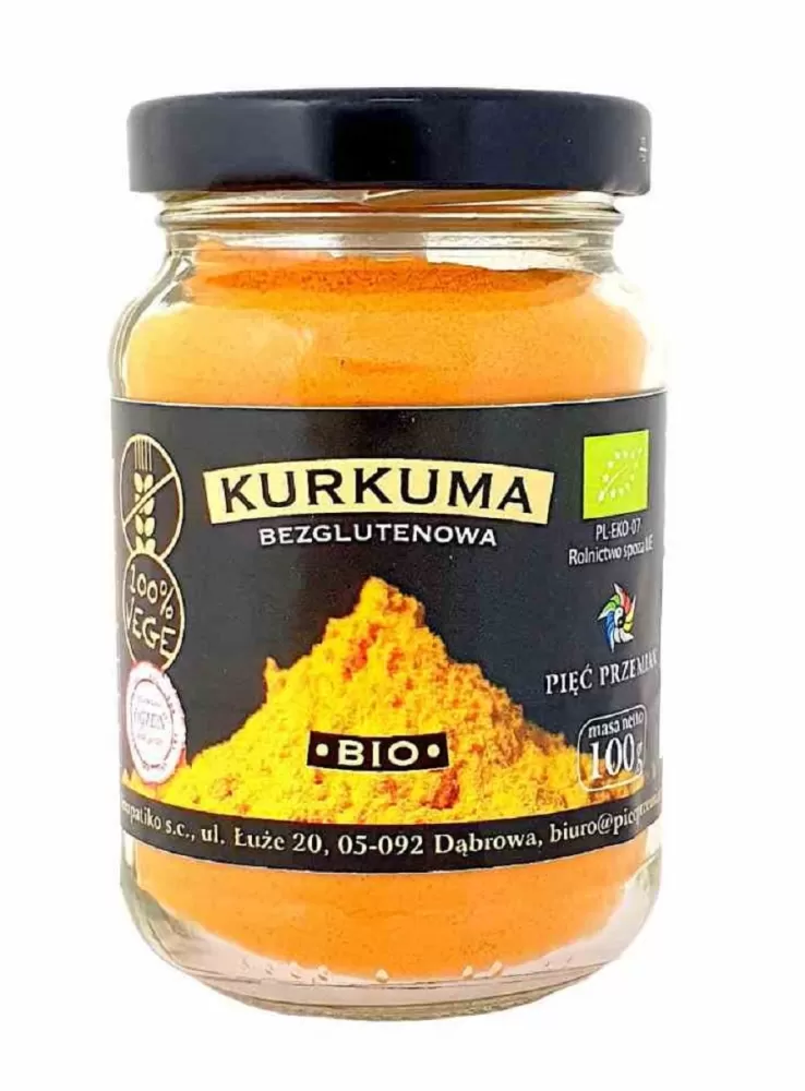 KURKUMA MIELONA BEZGLUTENOWA BIO 100 g - PIĘĆ PRZEMIAN