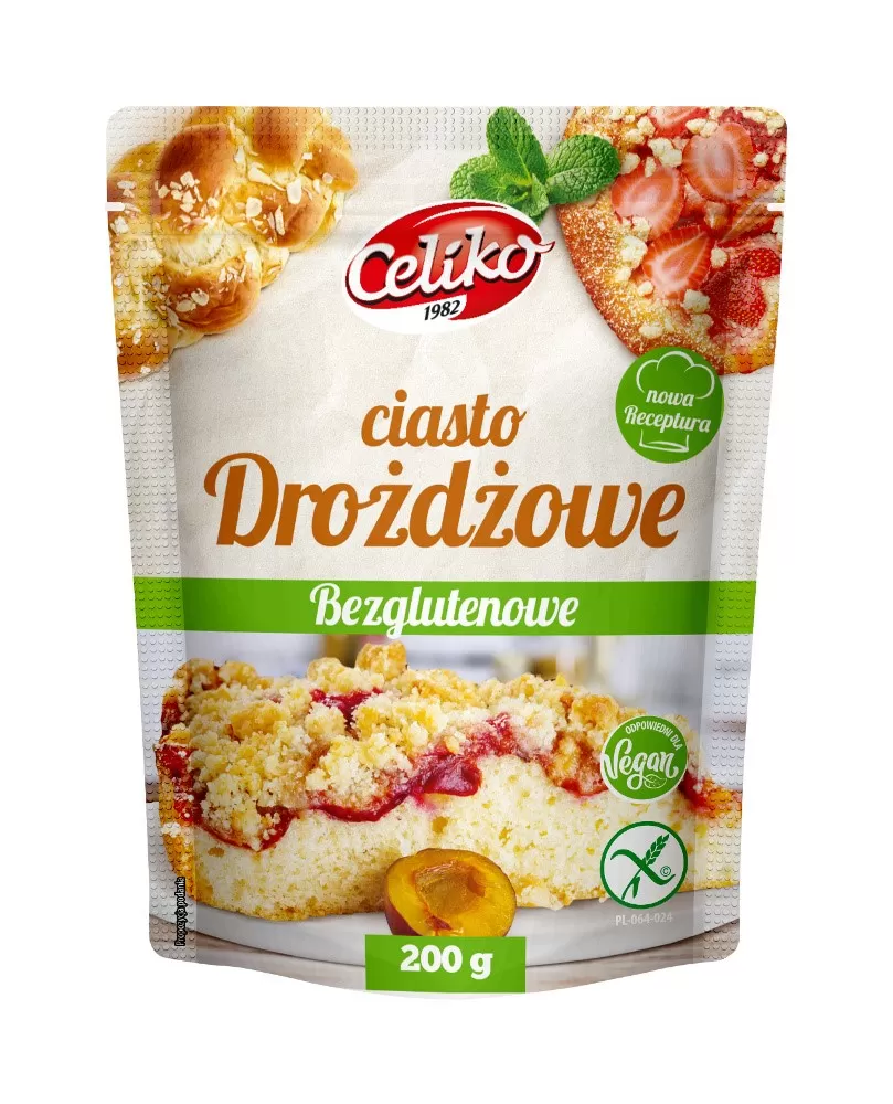 MIESZANKA DO WYPIEKU CIASTA DROŻDŻOWEGO BEZGLUTENOWA 200 g - CELIKO