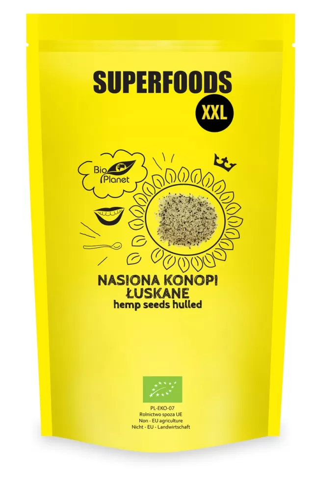 NASIONA KONOPI ŁUSKANE BIO 600 g - BIO PLANET