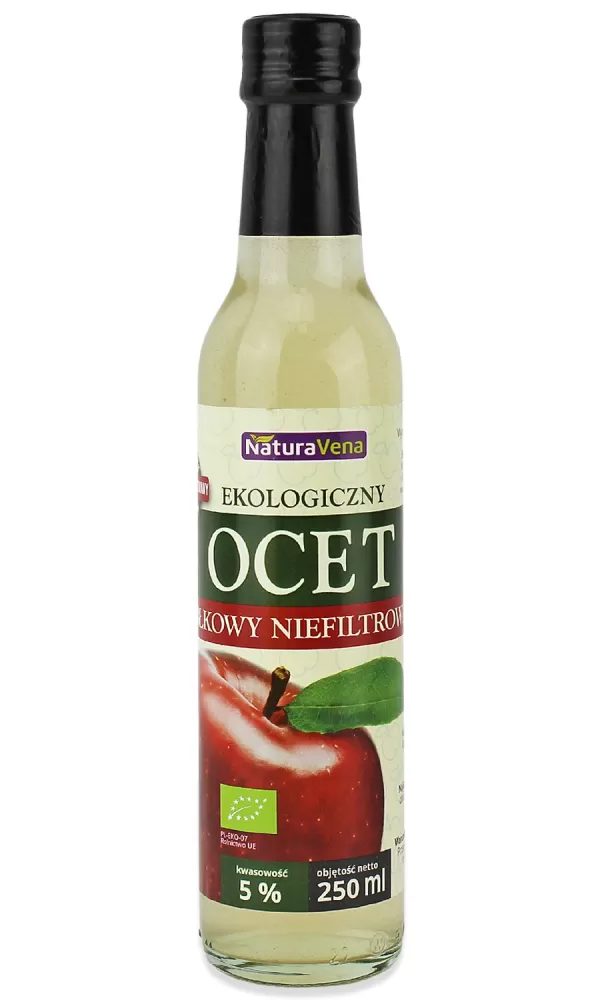 OCET JABŁKOWY 5 % NIEFILTROWANY  BIO 250 ml - NATURAVENA