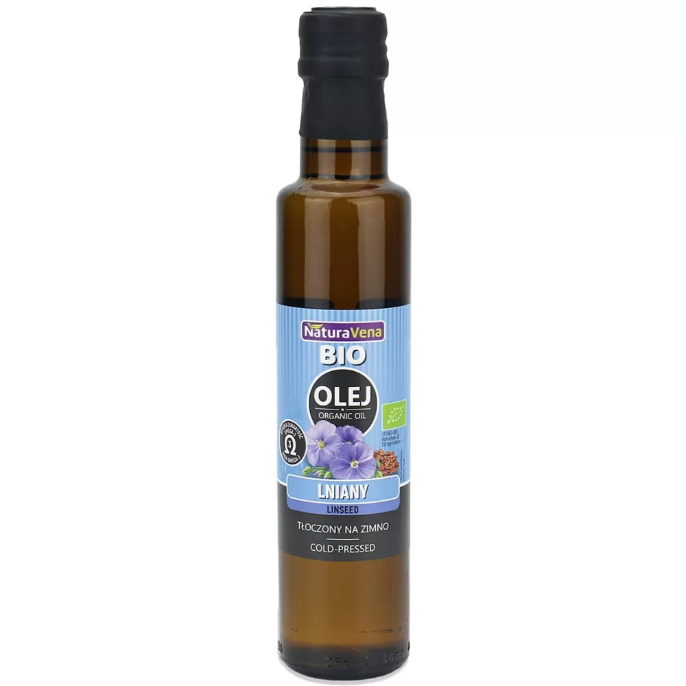 OLEJ LNIANY TŁOCZONY NA ZIMNO BIO 250 ml - NATURAVENA