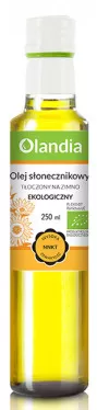 OLEJ SŁONECZNIKOWY TŁOCZONY NA ZIMNO BIO 250 ml - OLANDIA