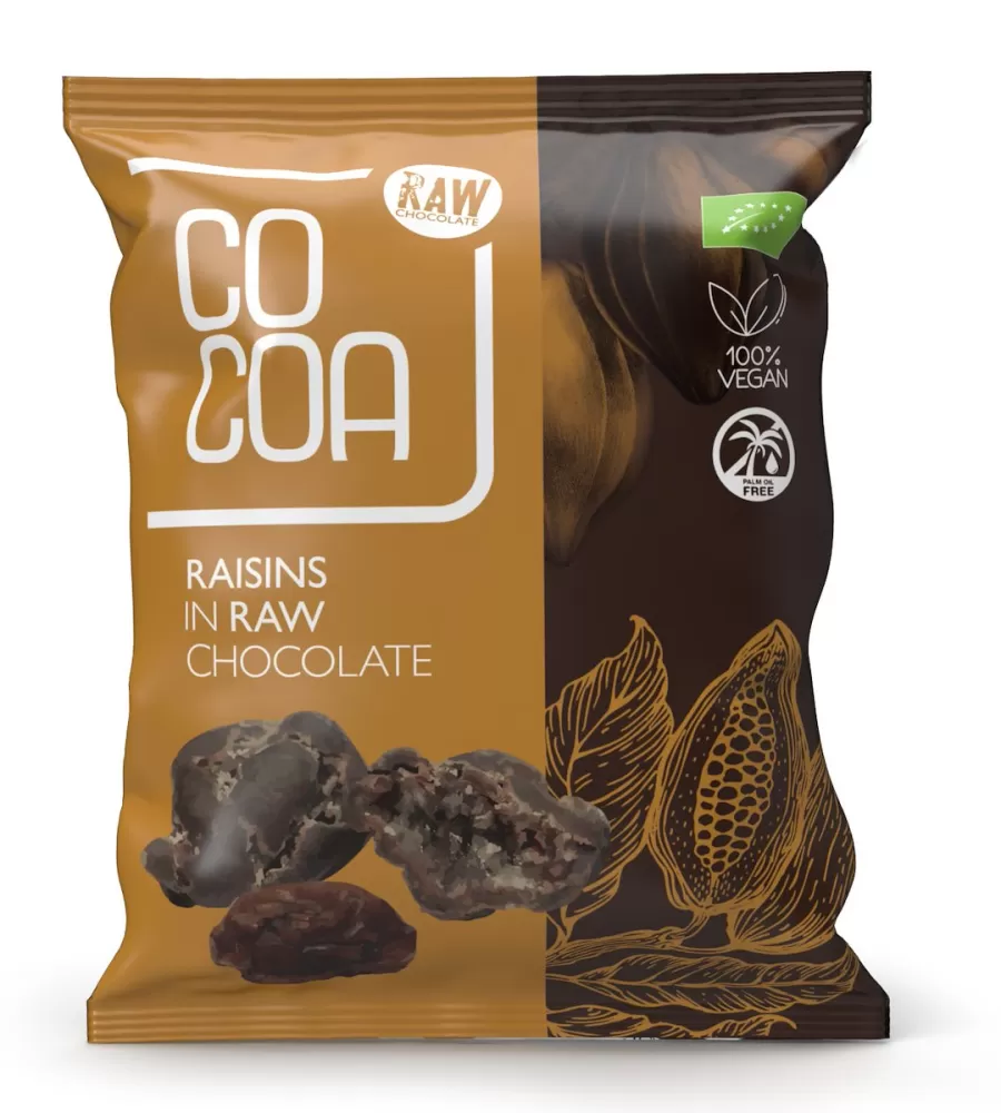 RODZYNKI W SUROWEJ CZEKOLADZIE BIO 70 g - COCOA