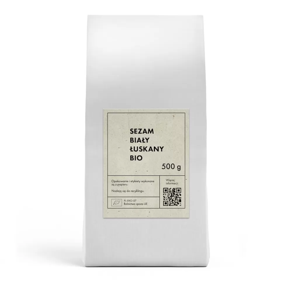 SEZAM BIAŁY ŁUSKANY BIO 500 g - THE PLANET