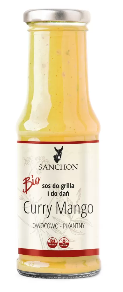 SOS CURRY MANGO WEGAŃSKI BEZGLUTENOWY BIO 210 ml - SANCHON