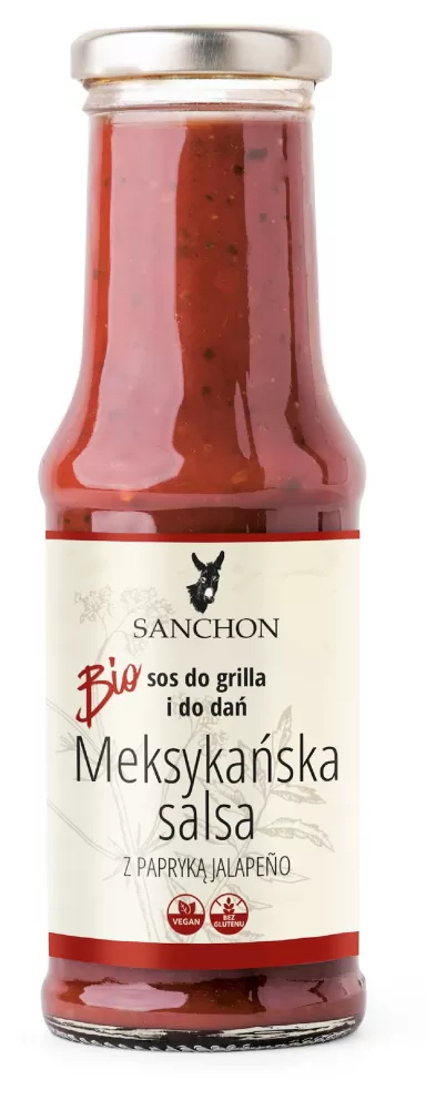 SOS MEKSYKAŃSKA SALSA WEGAŃSKI BEZGLUTENOWY BIO 210 ml - SANCHON