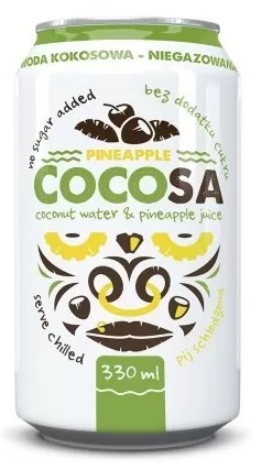 WODA KOKOSOWA Z SOKIEM Z ANANASA 330 ml - DIET-FOOD