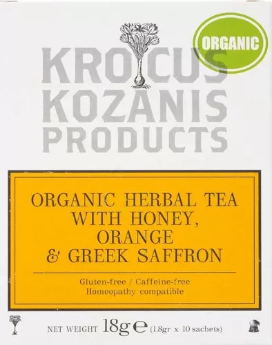 Herbata ziołowa z miodem, pomarańczą i szafranem (10 torebek) 18g BIO