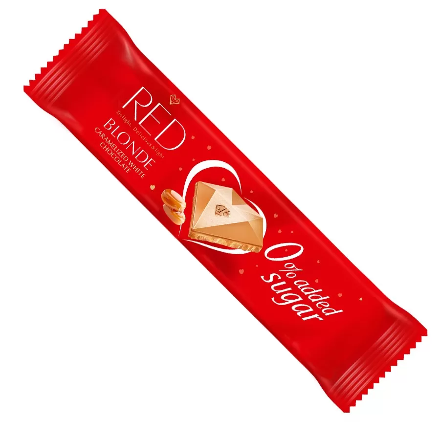 Baton z karmelizowanej białej czekolady &quot;Blonde&quot; bez dodatku cukrów RED Delight 26g