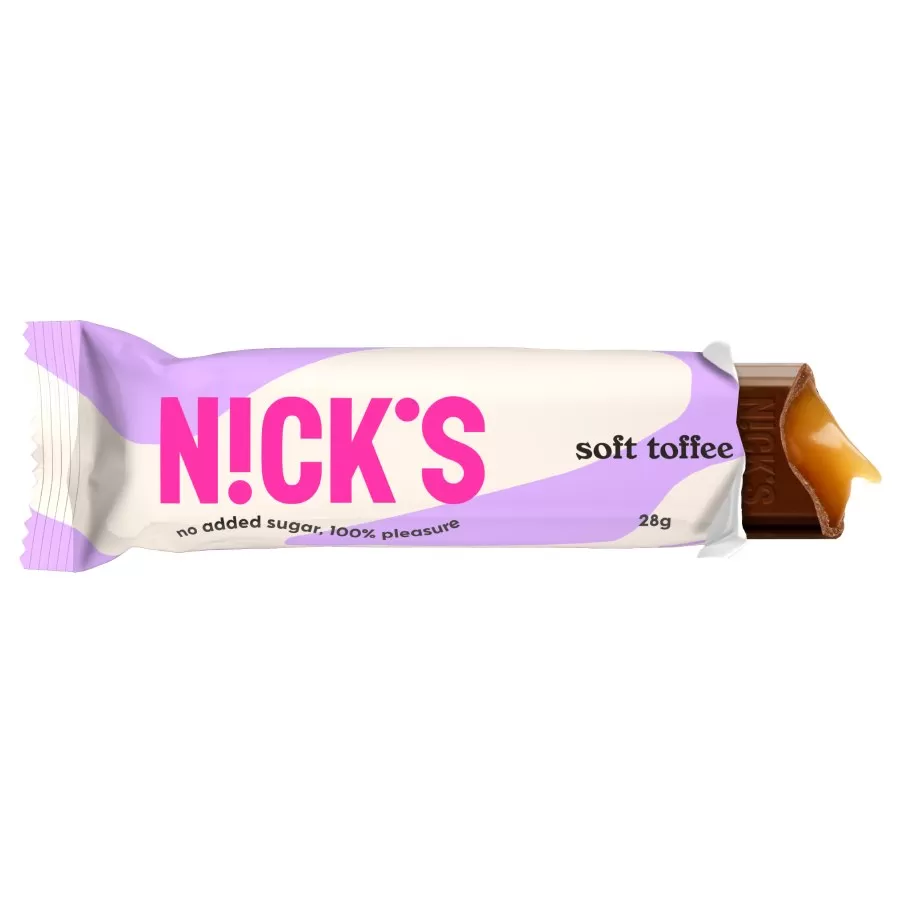 Baton z nadzieniem toffi Nick&#39;s, 28g