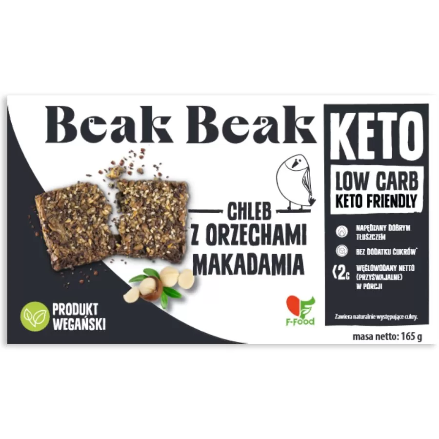 Chleb KETO z orzechami makadamia Beak Beak, 165g