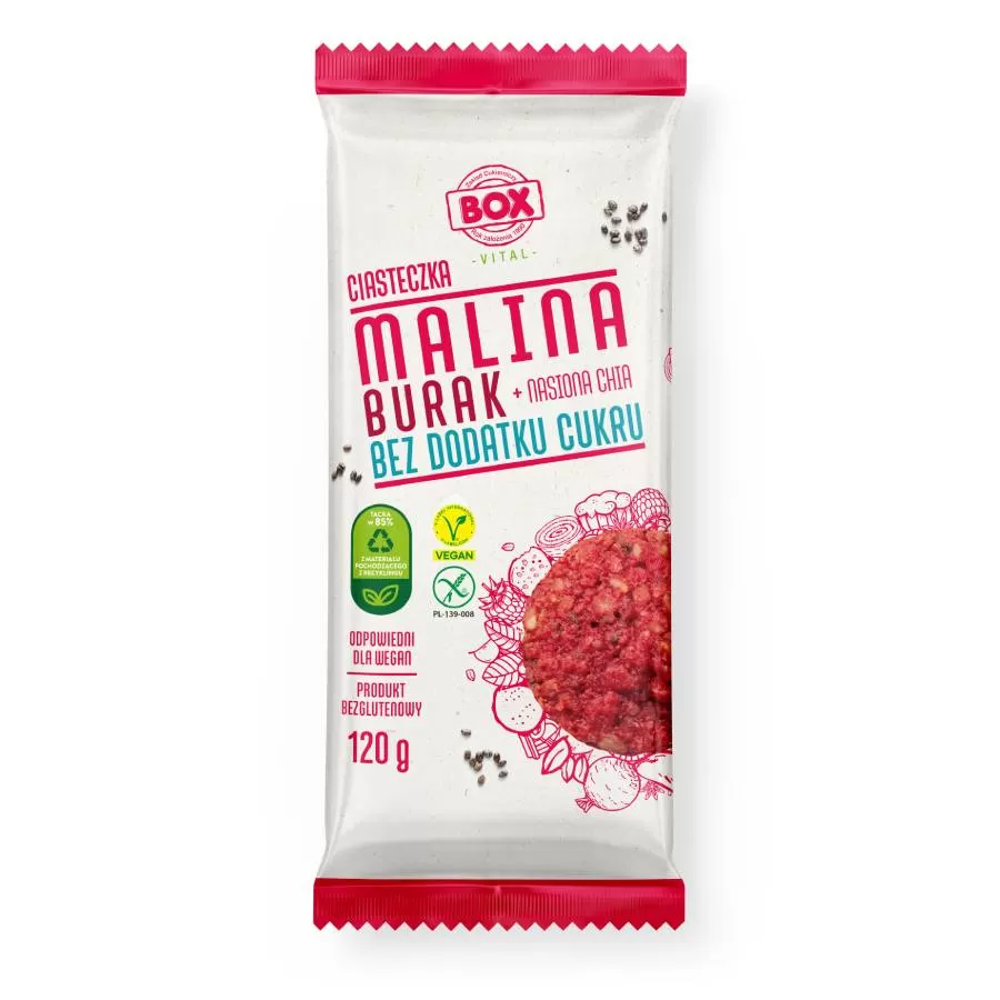 Ciastka malina + burak + nasiona chia ZPC BOX, 120g