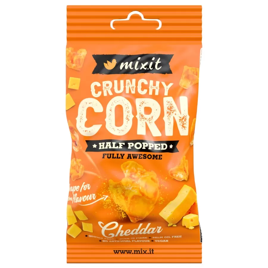 Crunchy corn do kieszeni - Cheddar Mixit, 40g