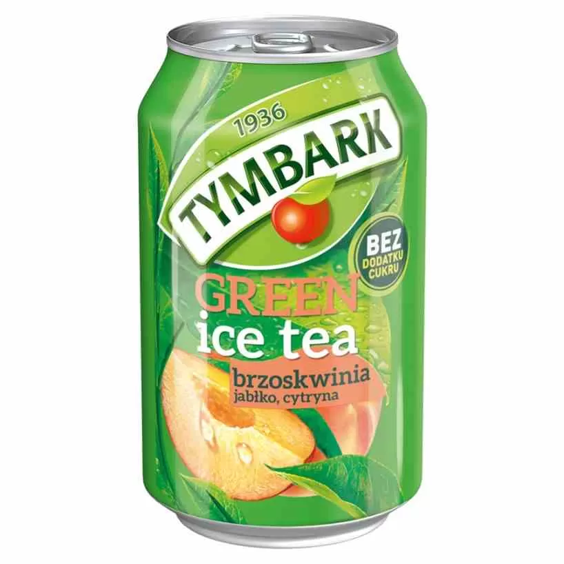 Green Ice Tea brzoskwinia bez dodatku cukru Tymbark 330ml