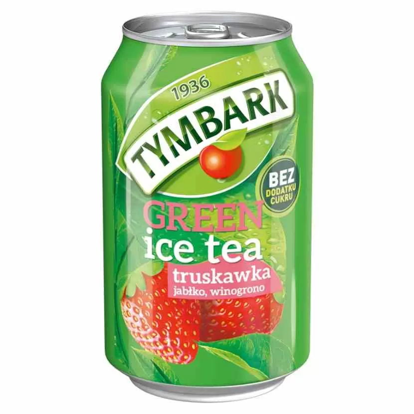 Green Ice Tea truskawka bez dodatku cukru Tymbark 330ml