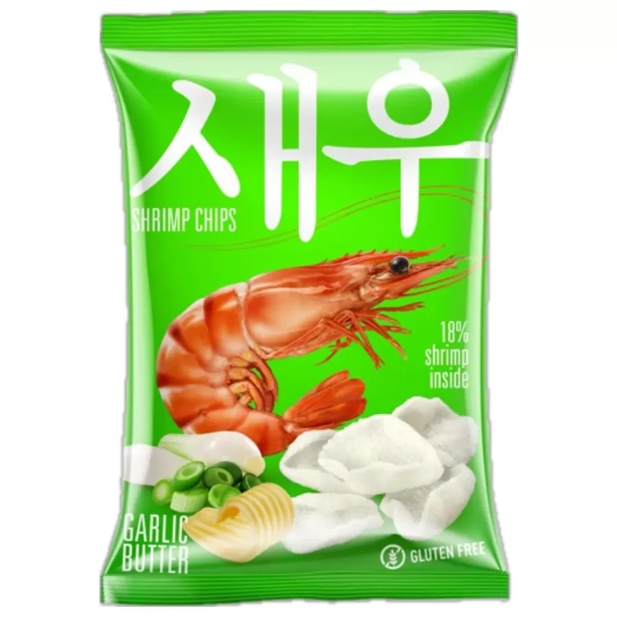 Krewetkowe chipsy Garlic butter Shrips, 50g