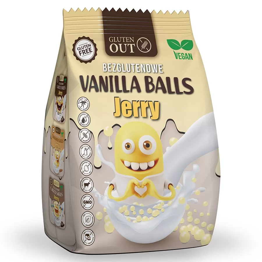 Kulki śniadaniowe &quot;Vanilla Balls JERRY&quot; - Wanilia Gluten Out, 375g
