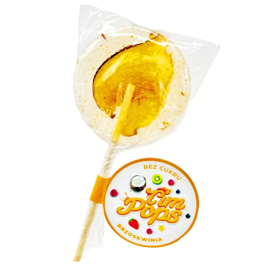 Lizak o smaku brzoskiwniowym bez dodatku cukru, 18g