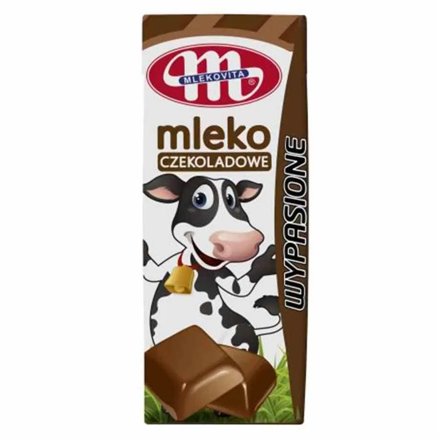 Mleko UHT Wypasione o smaku czekoladowym Mlekovita, 200ml