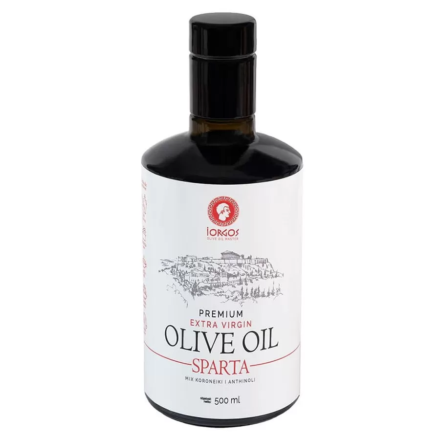 Oliwa z oliwek extra virgin PREMIUM ze Sparty butelka oliena, 500ml