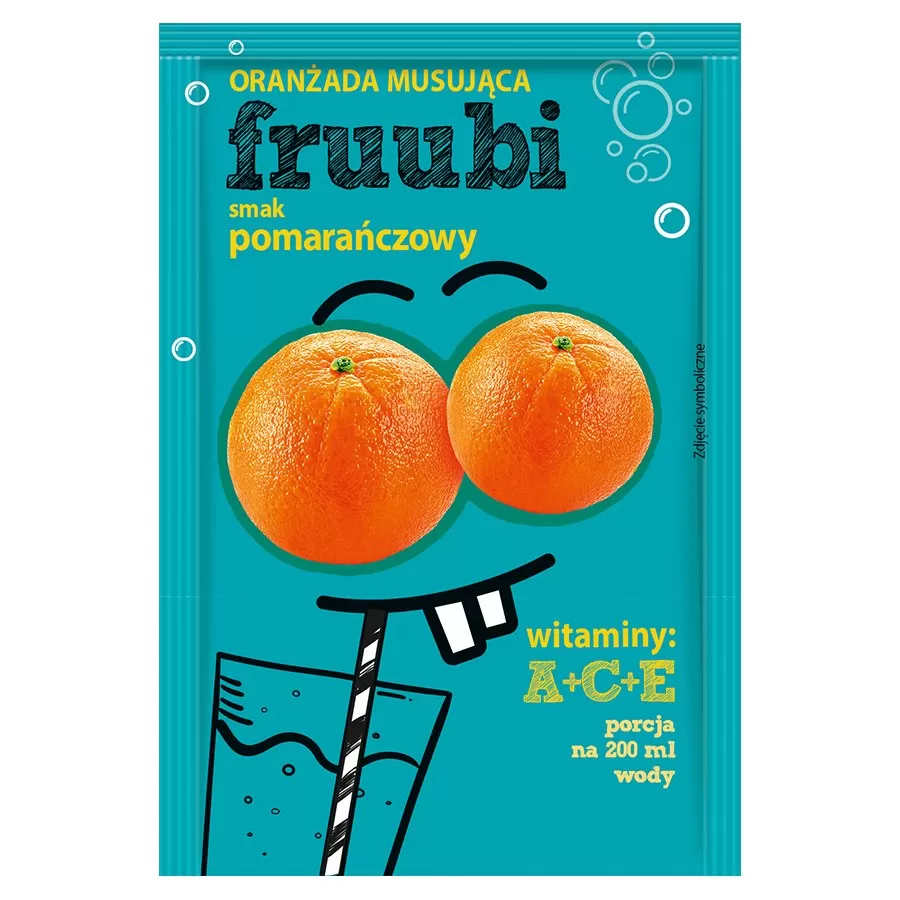 Oranżadka FRUUBI - pomarańczowa Delecta, 23g