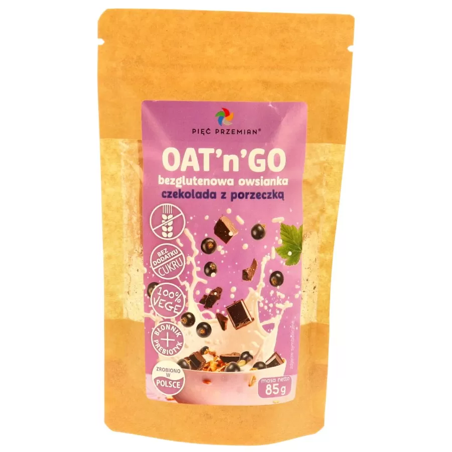 Owsianka czekolada z porzeczką bezglutenowa OAT&#39;n&#39;GO Pięć Przemian, 85 g