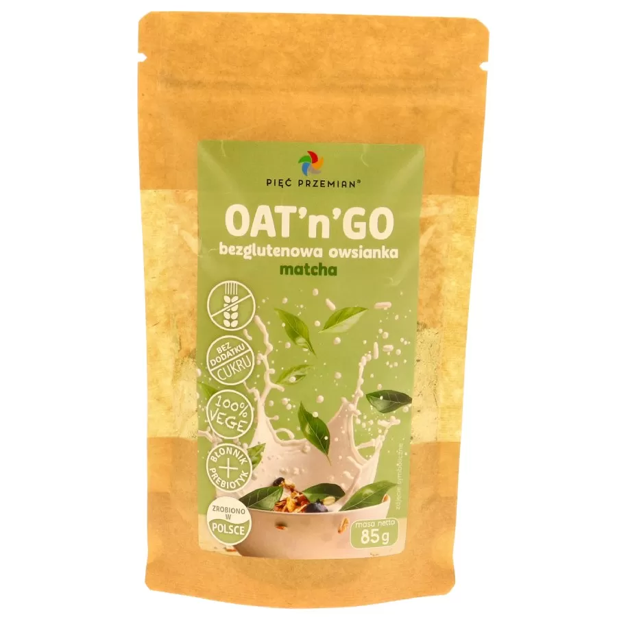 Owsianka matcha bezglutenowa OAT&#39;n&#39;GO Pięć Przemian, 85 g