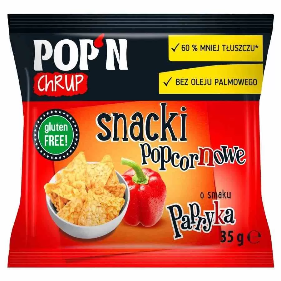 POP&#39;N Chrup snacki popcornowe paprykowe Sante 35g
