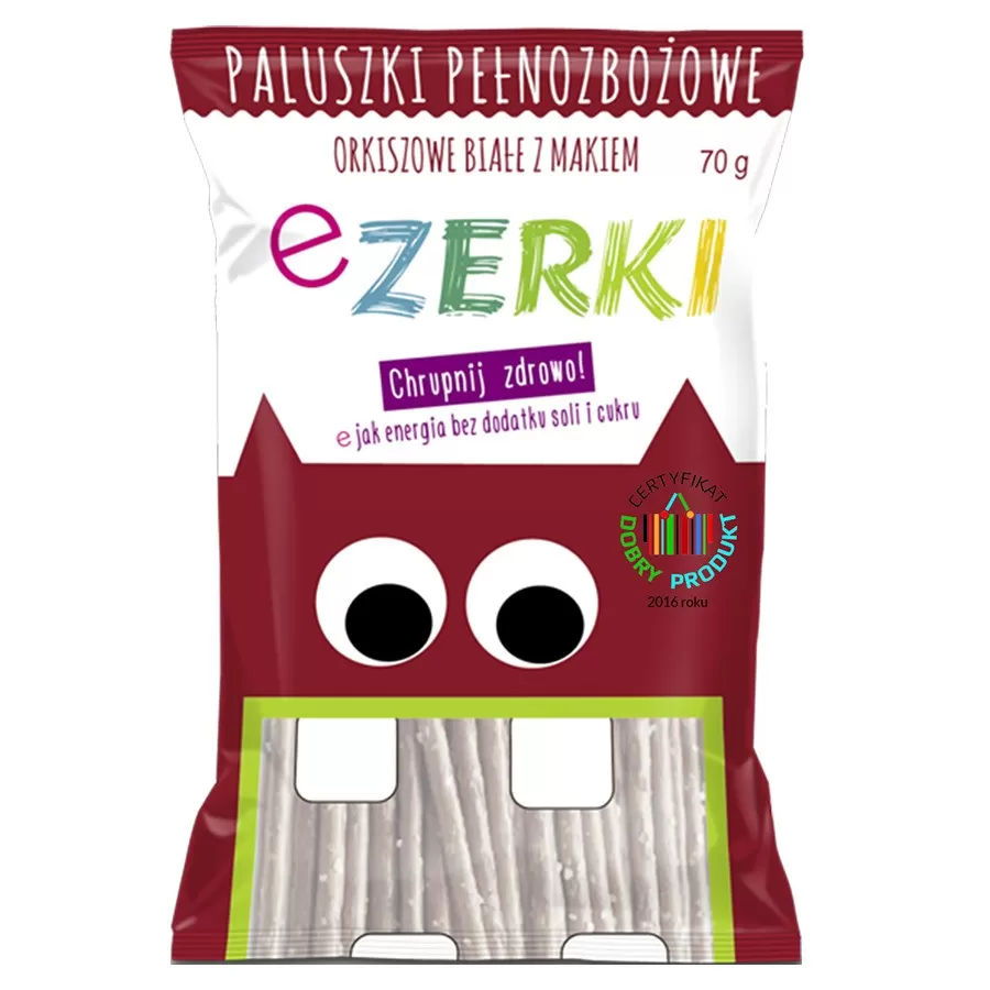 1 Paluszki Ezerki orkiszowe białe makowe - Ceglaste, 70g PROMO