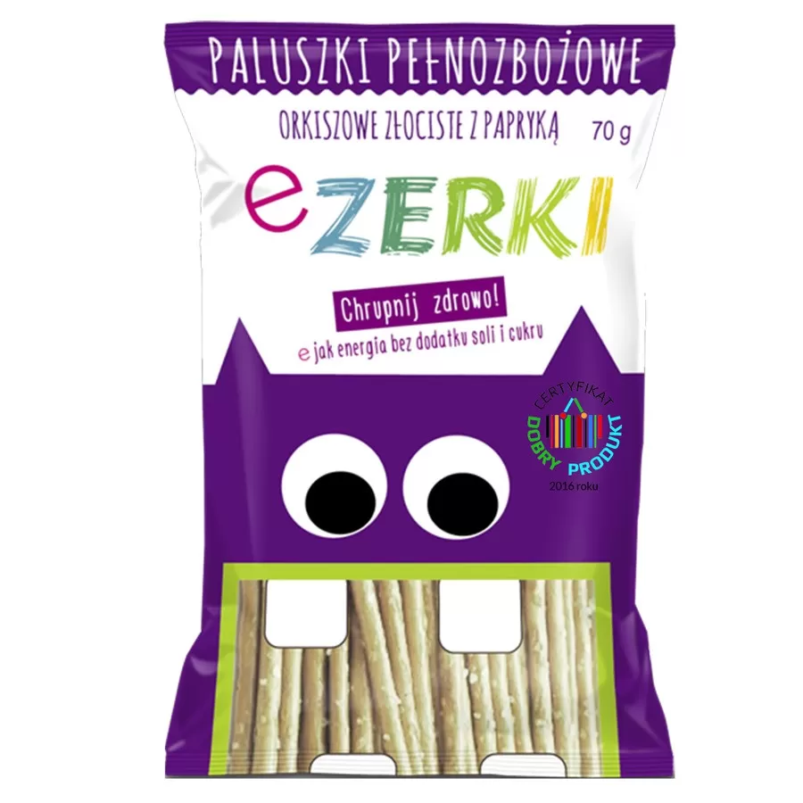 1 Paluszki Ezerki orkiszowe złociste paprykowe - Fioletowe, 70g PROMO