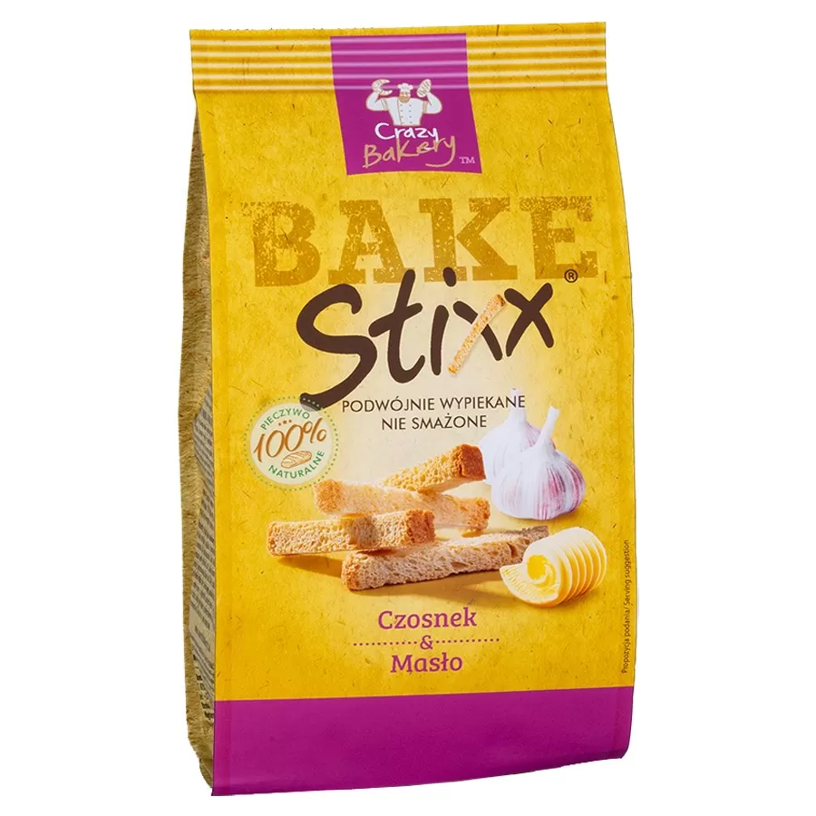 Paluszki chlebowe Czosnek i Masło BAKE Stixx 60g