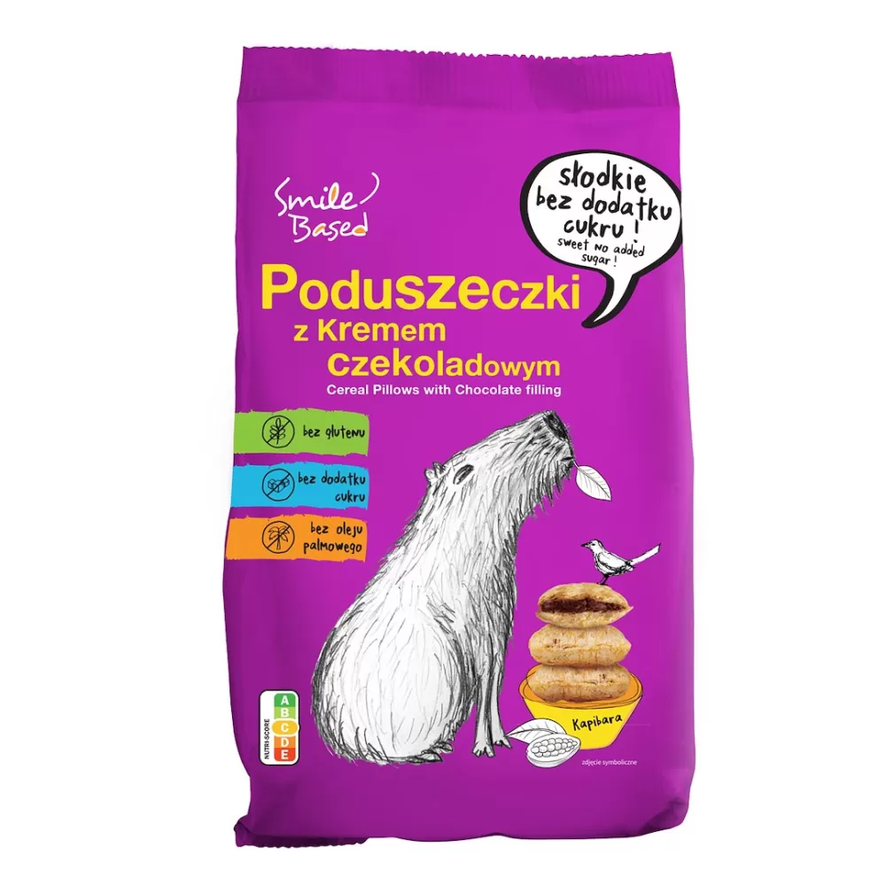 Poduszeczki zbożowe z kremem czekoladowym SMILE BASED, 200g