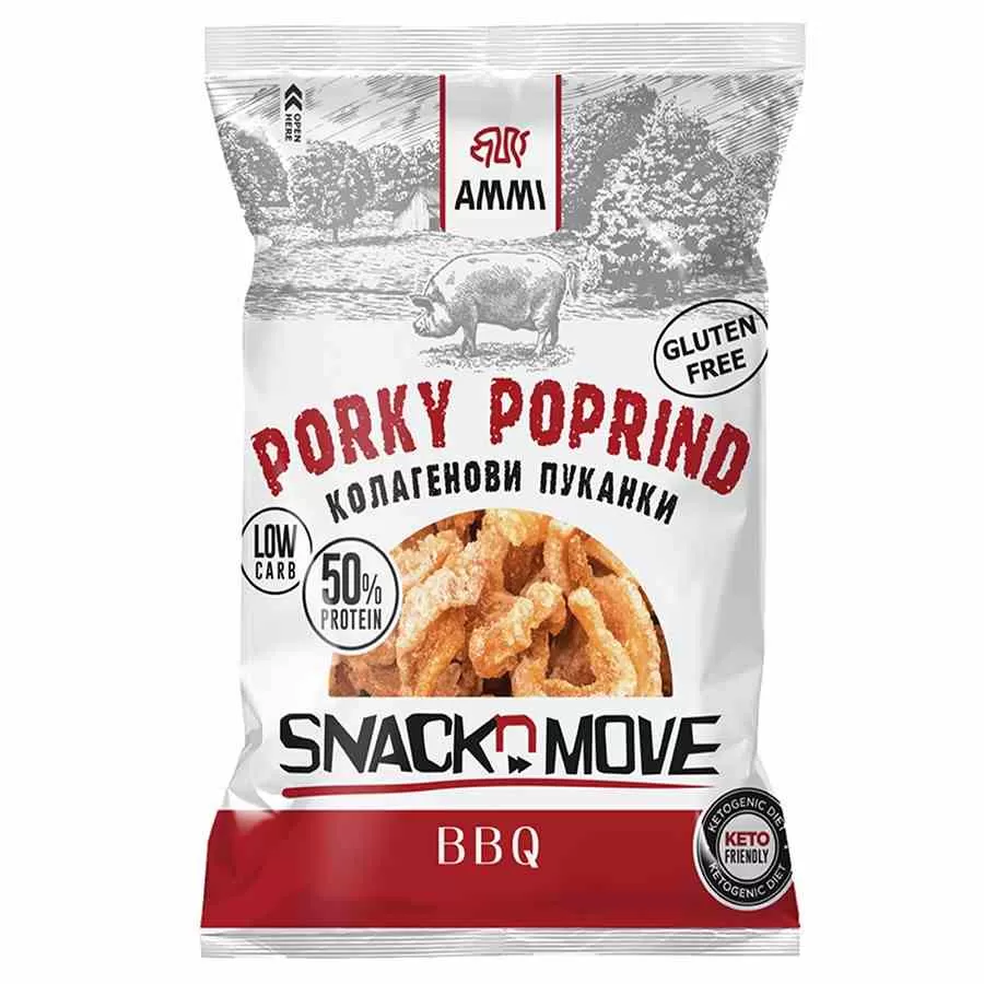 Prażynki wieprzowe Keto - BBQ AMMI, 30g
