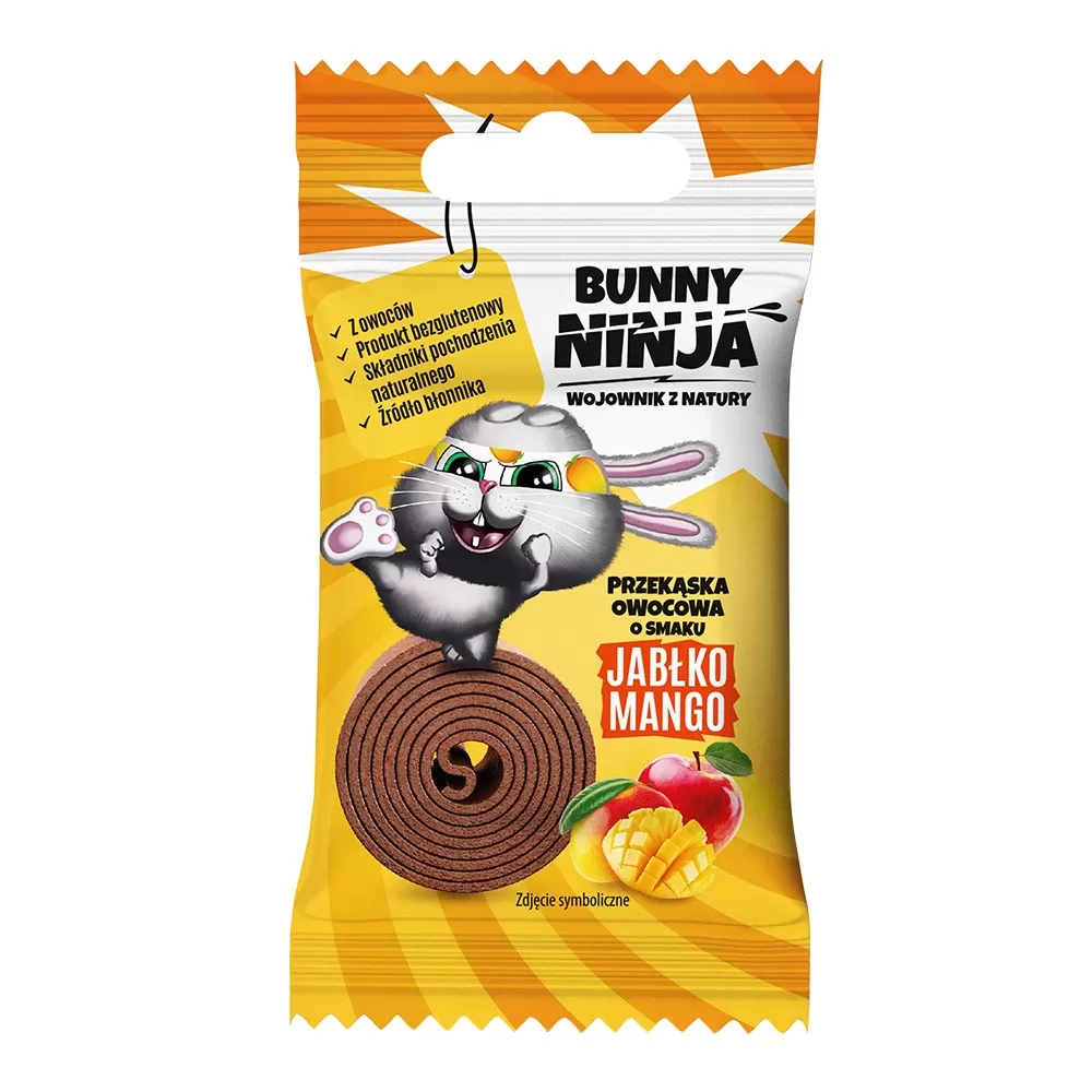 Przekąska owocowa o smaku jabłko-mango Bunny Ninja, 15g